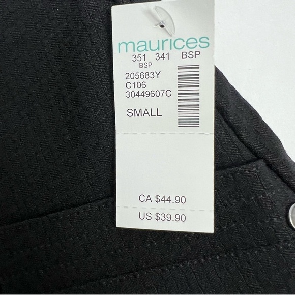 NWT Maurices Women’s Career Pull On Pants Sz Small Black High-Rise Crop Stretch - Picture 6 of 15